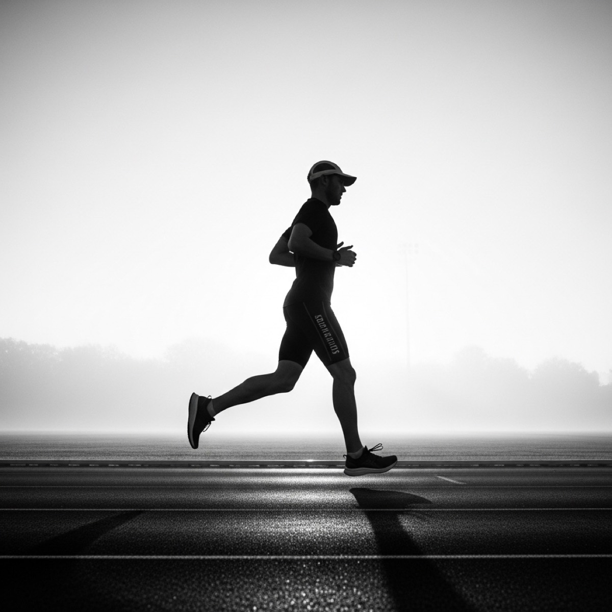 A runner at dawn, training to carry the Olympic torch in 2028