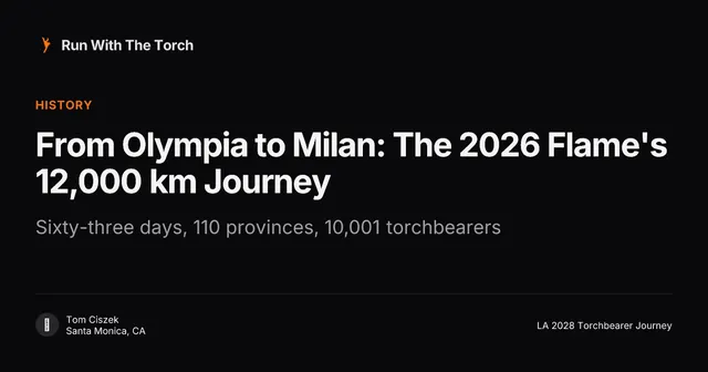 From Olympia to Milan: The 2026 Flame's 12,000 km Journey