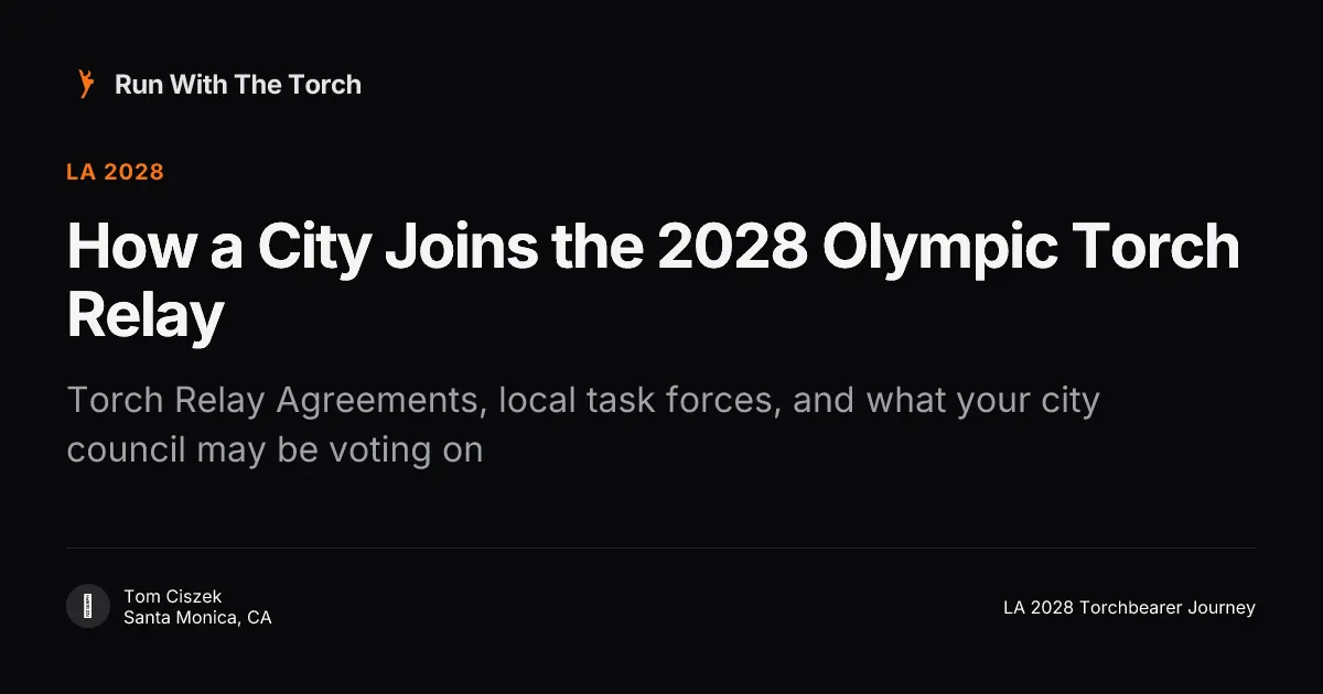How a City Joins the 2028 Olympic Torch Relay