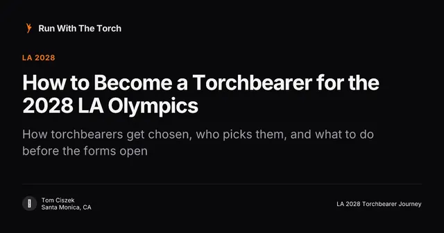 How to Become a Torchbearer for the 2028 LA Olympics