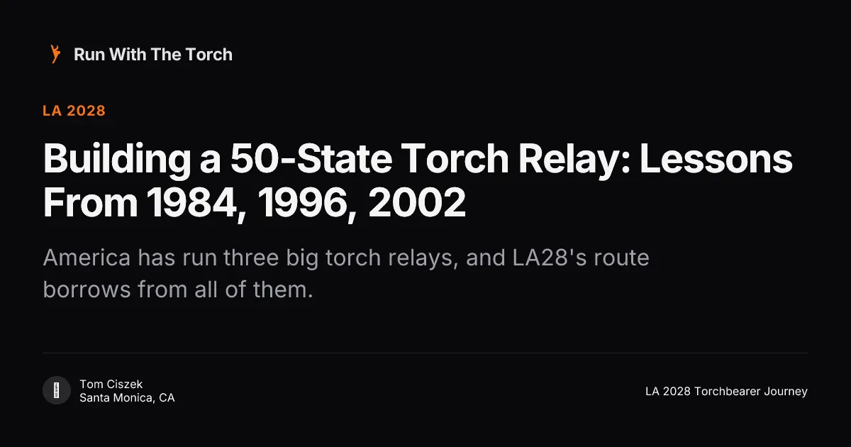 Building a 50-State Torch Relay: Lessons From 1984, 1996, 2002