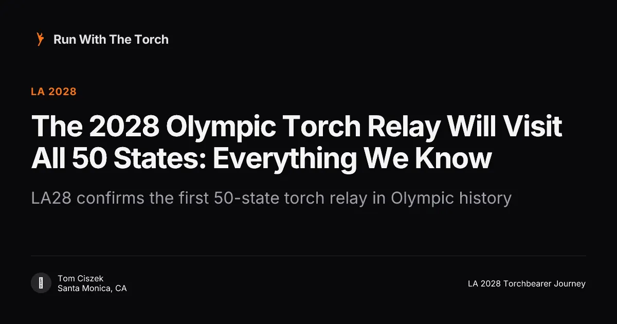 The 2028 Olympic Torch Relay Will Visit All 50 States: Everything We Know