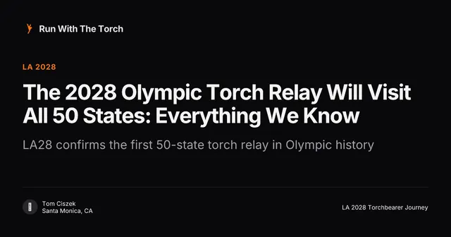 The 2028 Olympic Torch Relay Will Visit All 50 States: Everything We Know