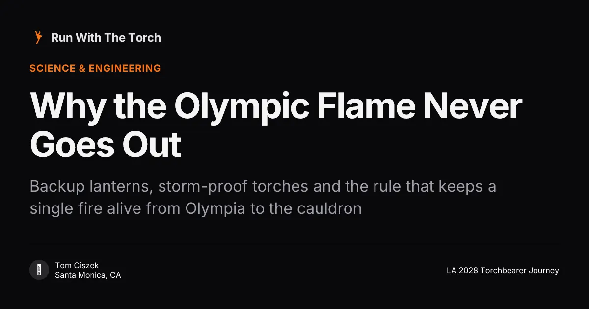 Why the Olympic Flame Never Goes Out